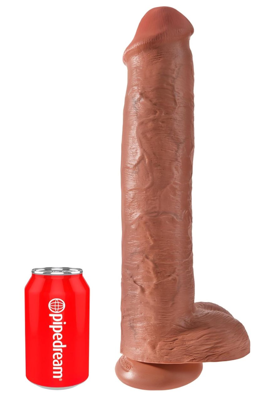 King Cock 15 - óriás dildó (38cm) - sötét natúr King Cock 15 - óriás dildó (38cm) - sötét natúr