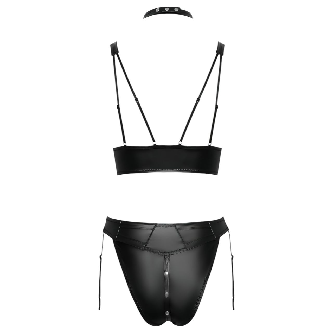 Cottelli Bondage - fényes melltartó szett bilincsekkel (fekete) Cottelli Bondage - fényes melltartó szett bilincsekkel (fekete)
