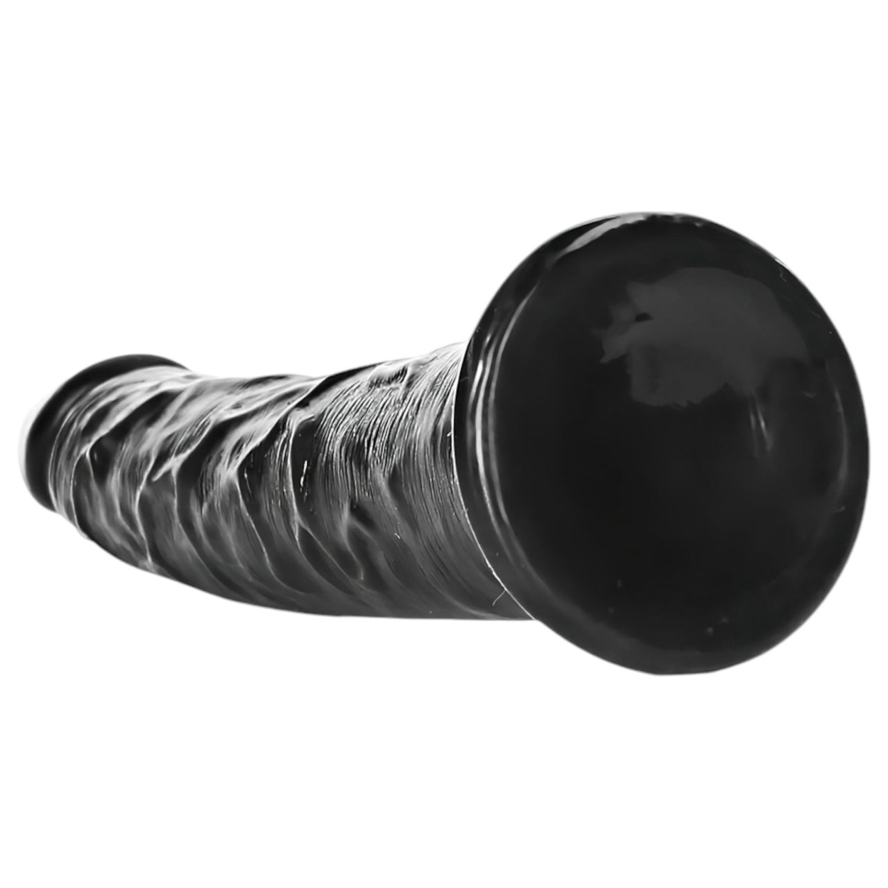 RealRock Slim realisztikus dildó - 15,5cm (fekete) RealRock Slim realisztikus dildó - 15,5cm (fekete)