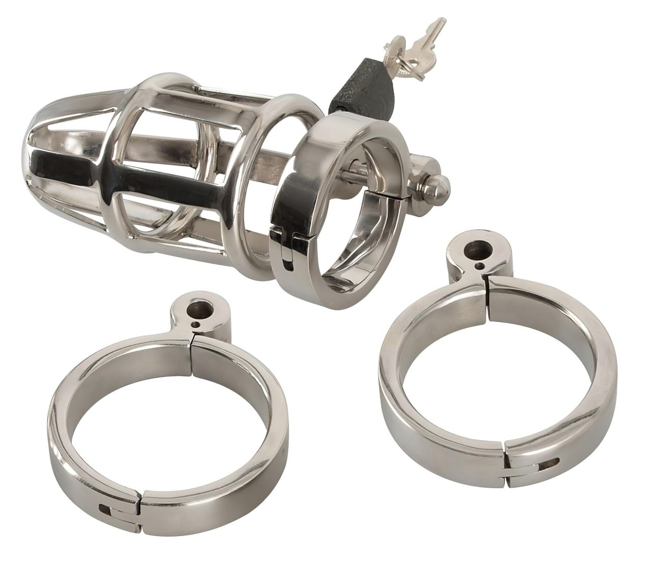 You2Toys - Chastity Cage - fém pénisz ketrec, lakattal