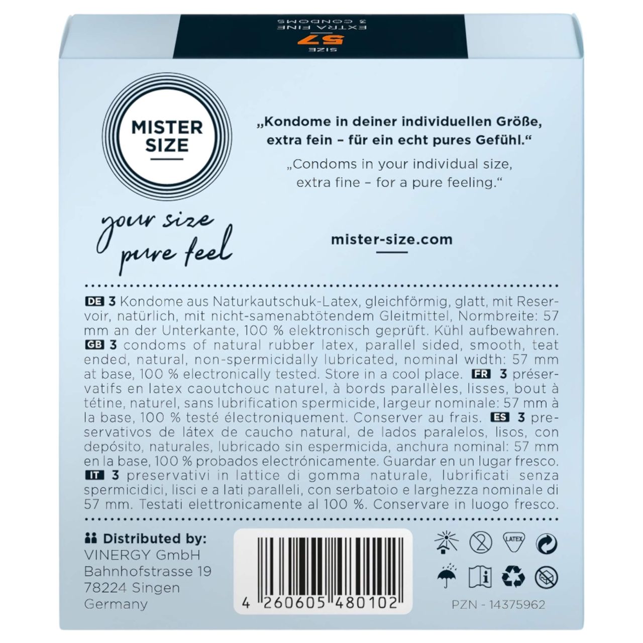 Mister Size vékony óvszer - 57mm (3db) Mister Size vékony óvszer - 57mm (3db)