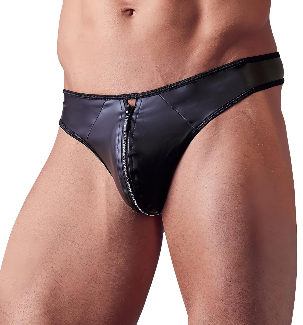 Svenjoyment - fényes férfi tanga strasszos cipzárral (fekete) Svenjoyment - fényes férfi tanga strasszos cipzárral (fekete)