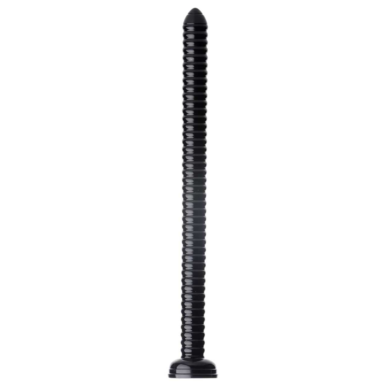 HOSED Ribbed Hose 19 - tapadókorongos anál dildó (fekete) HOSED Ribbed Hose 19 - tapadókorongos anál dildó (fekete)