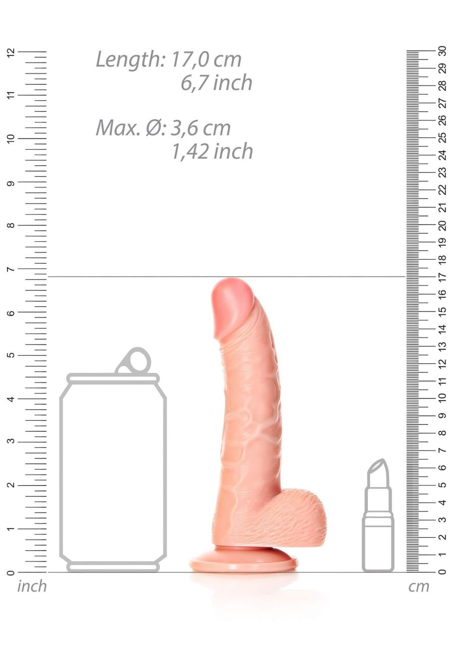 RealRock - tapadókorongos, realisztikus dildó - 15,5cm (natúr) RealRock - tapadókorongos, realisztikus dildó - 15,5cm (natúr)