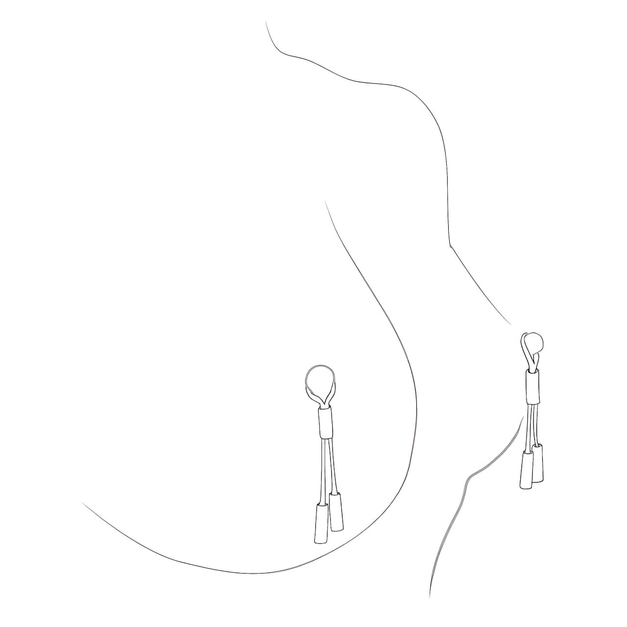 Crave - valódi bőr melldísz acél függőkkel (2db) Crave - valódi bőr melldísz acél függőkkel (2db)