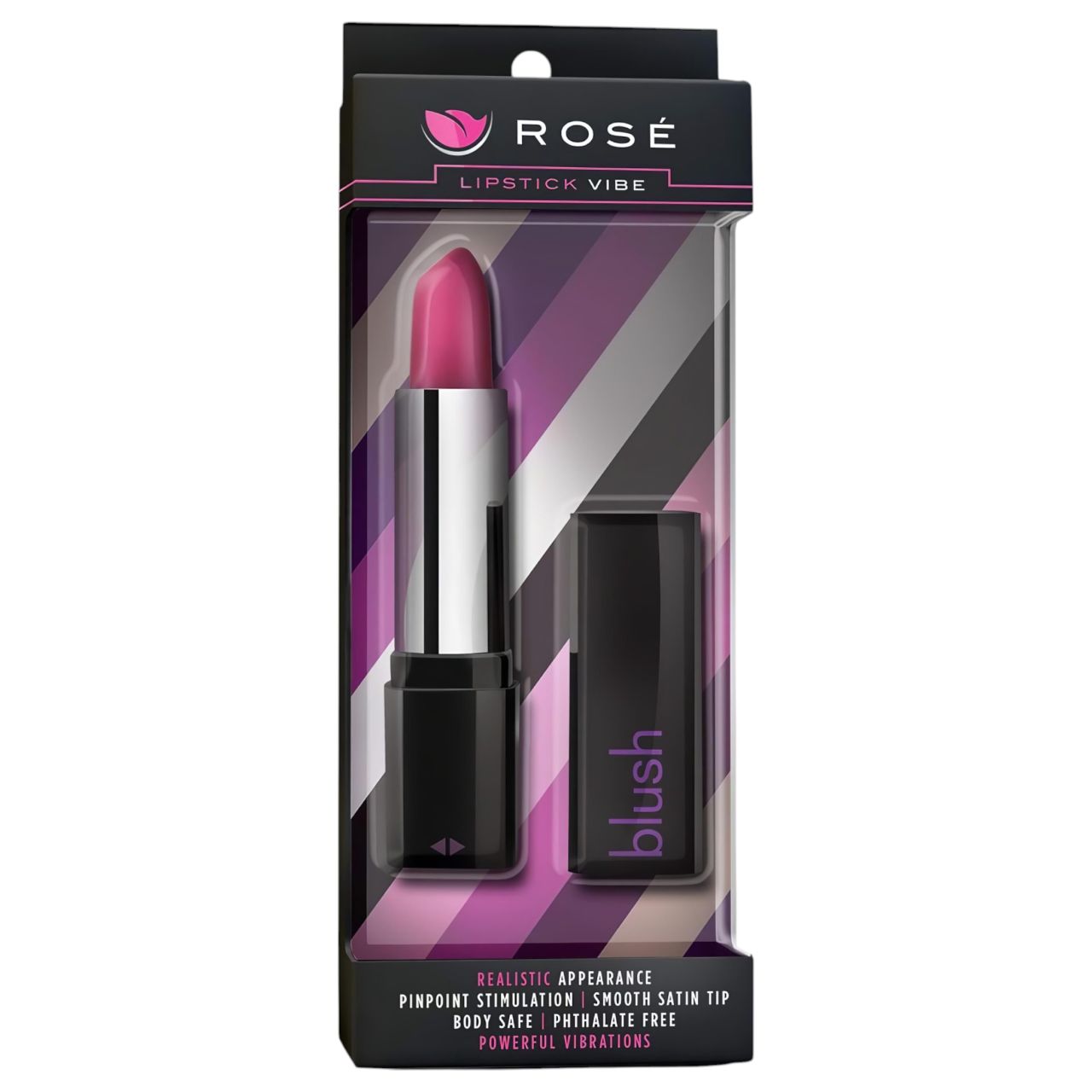 Blush Lipstick Rosé - vízálló rúzs vibrátor (fekete-pink) Blush Lipstick Rosé - vízálló rúzs vibrátor (fekete-pink)