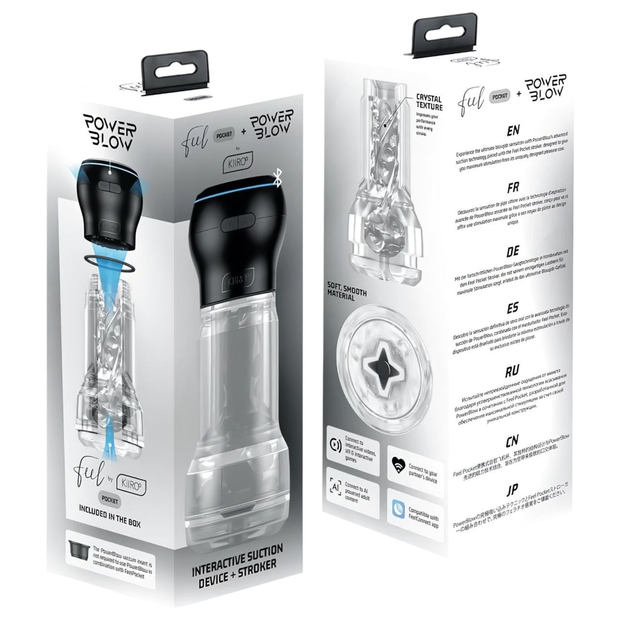 Kiiroo feel Pocket & PowerBlow - interaktív maszturbátor (átlátszó) Kiiroo feel Pocket & PowerBlow - interaktív maszturbátor (átlátszó)