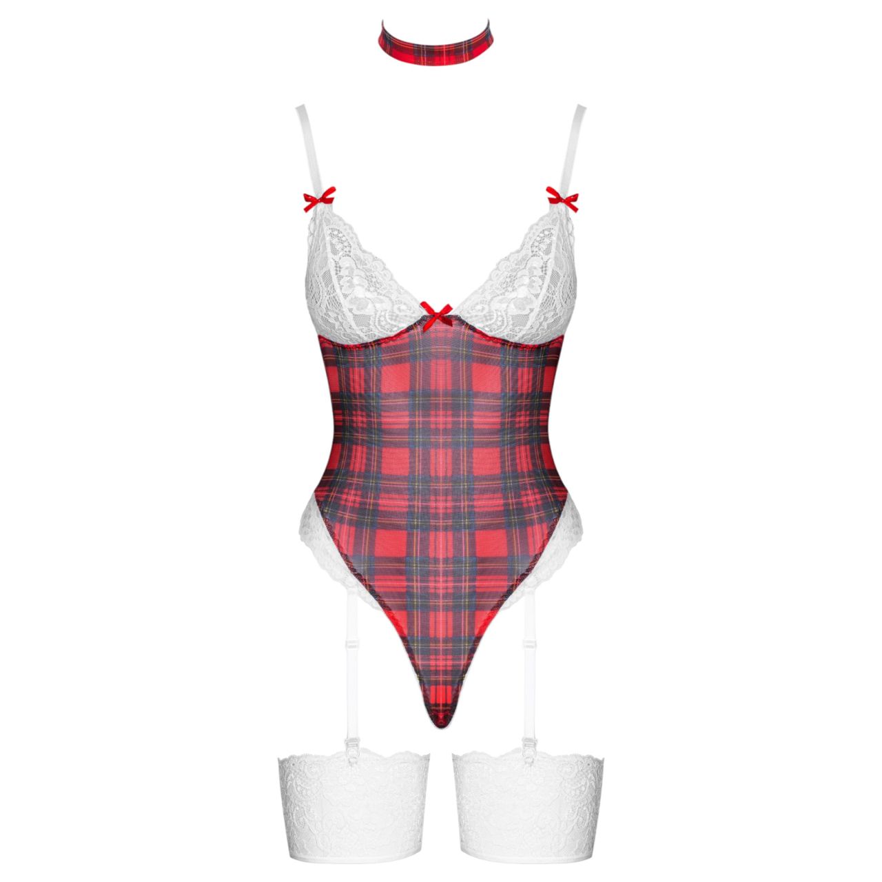 Cottelli - kockás body szett (piros) Cottelli - kockás body szett (piros)