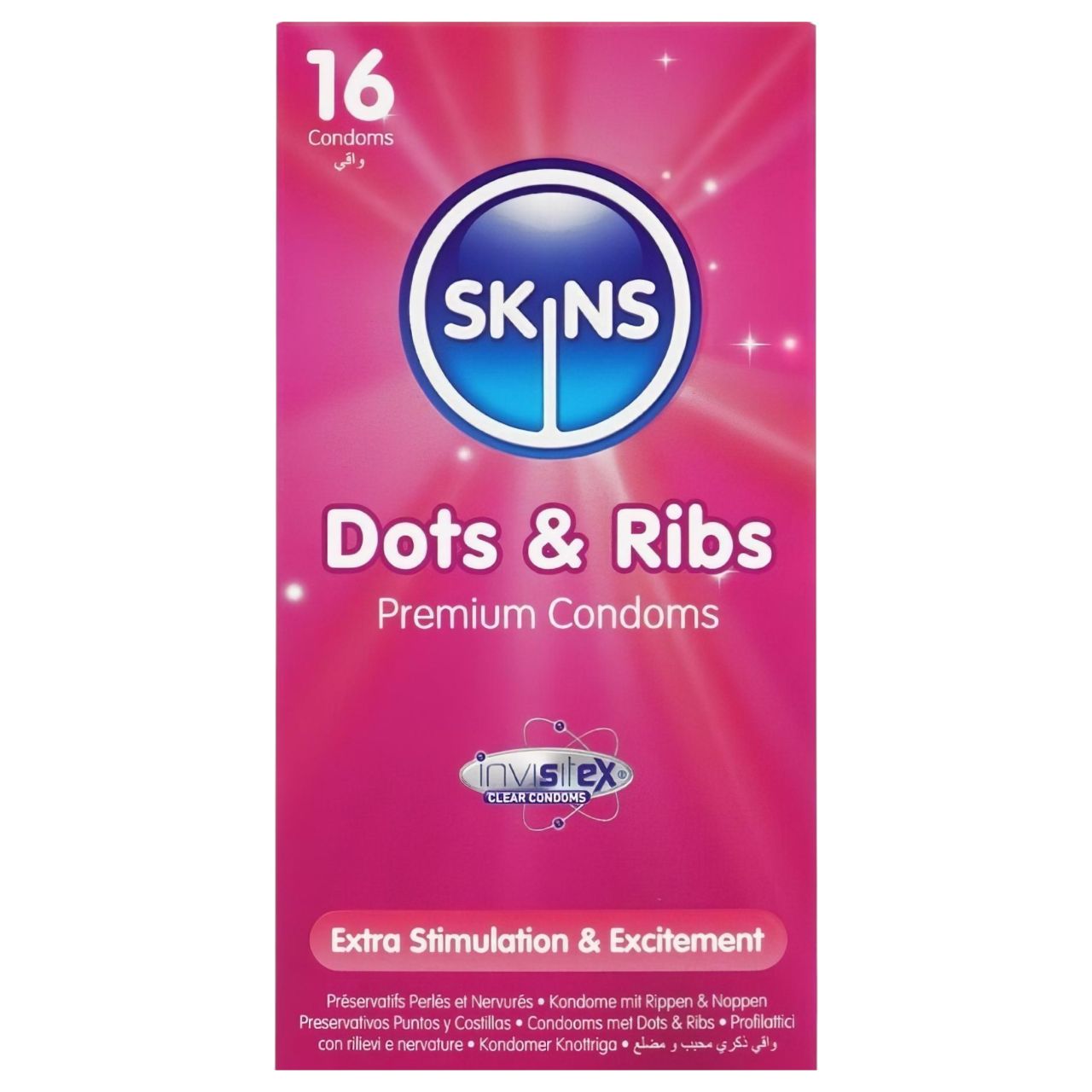 Skins - bordázott és pontozott óvszer (16db) Skins - bordázott és pontozott óvszer (16db)