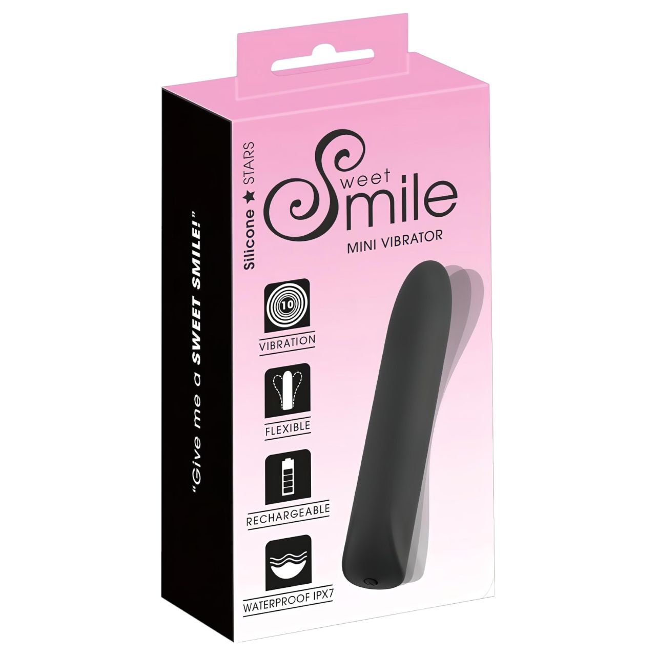 Smile - akkus, vízálló mini vibrátor (fekete) Smile - akkus, vízálló mini vibrátor (fekete)