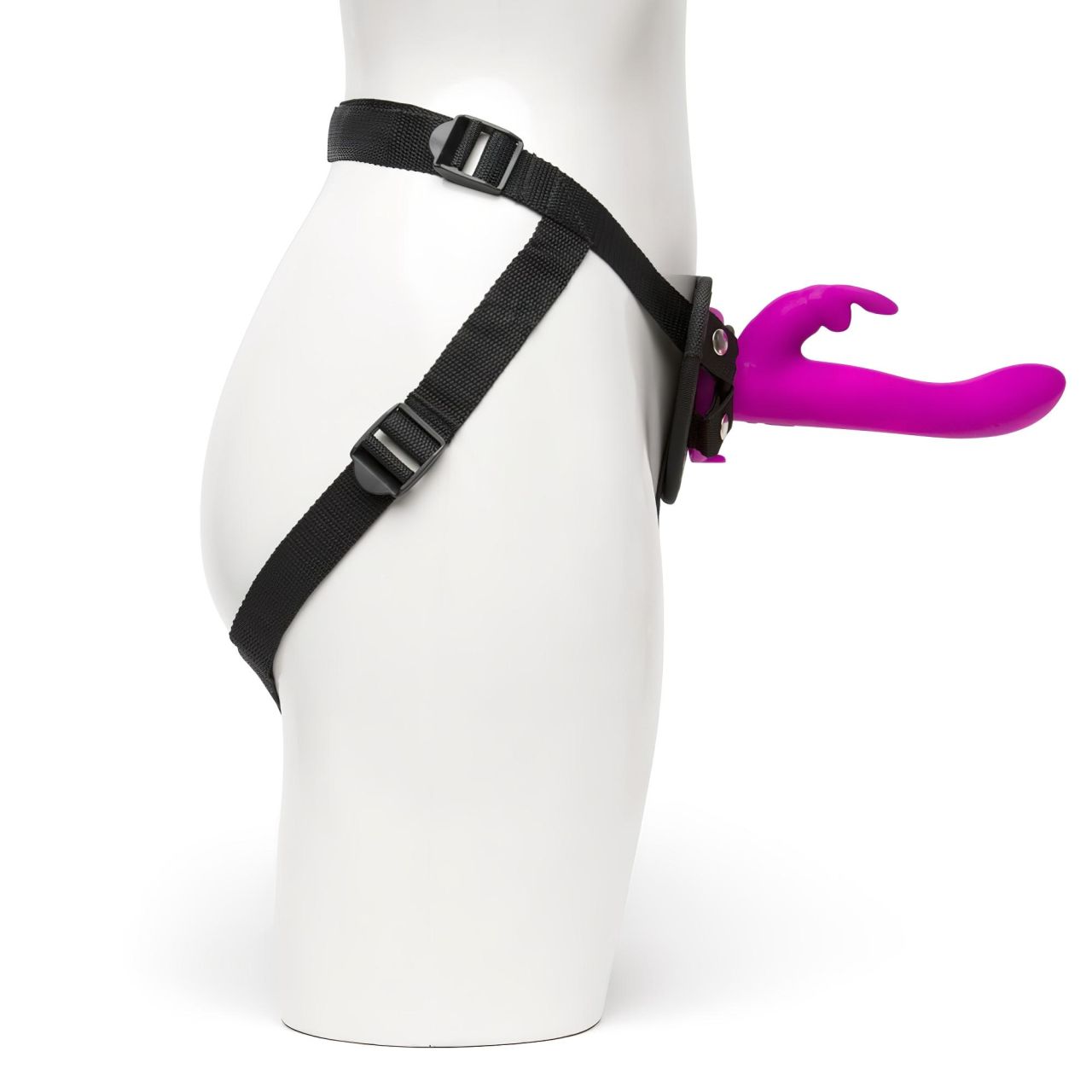 Happyrabbit Strap-On - nyuszis felcsatolható vibrátor (lila) Happyrabbit Strap-On - nyuszis felcsatolható vibrátor (lila)