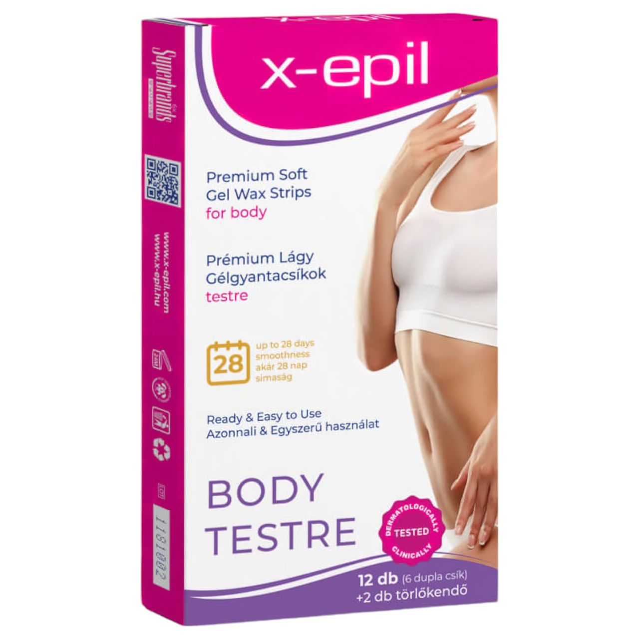 X-Epil - használatra kész gélgyantacsíkok (12db) - testre X-Epil - használatra kész gélgyantacsíkok (12db) - testre