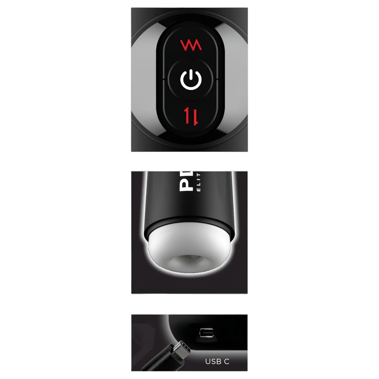 PDX Elite Moto Milker - lökő-rezgő maszturbátor (fekete) PDX Elite Moto Milker - lökő-rezgő maszturbátor (fekete)