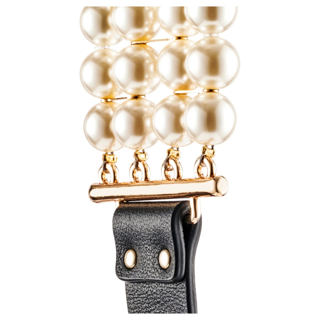 Allure - gyöngyös nyakörv pórázzal (fekete) Allure - gyöngyös nyakörv pórázzal (fekete)