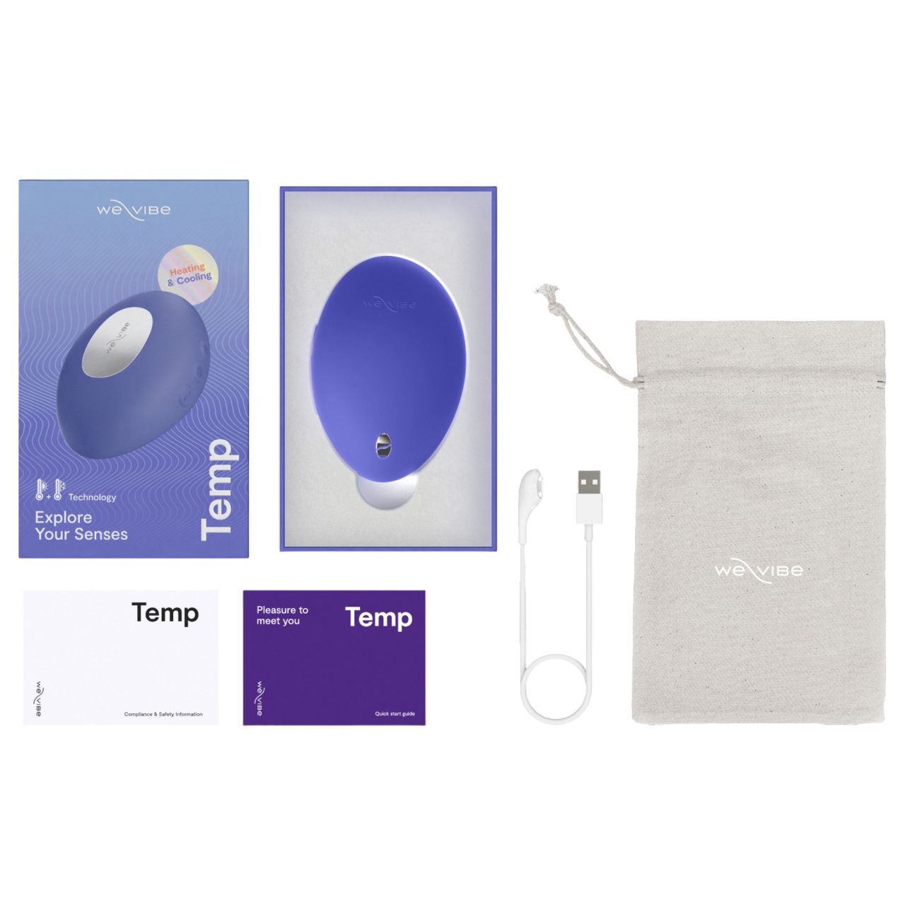 / We-Vibe Temp - hűtő-melegítő csiklóizgató vibrátor (kék)