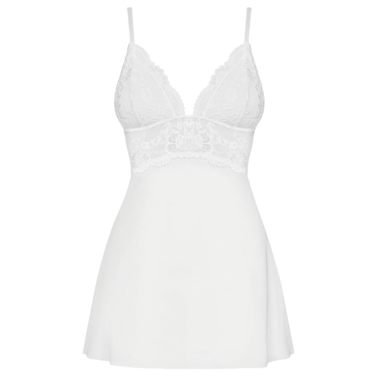 Obsessive 810-BAB-2 - csipke babydoll és tanga (fehér)