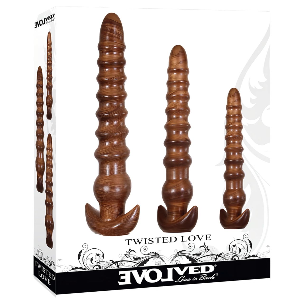 Evolved Twisted Love - anál dildó szett (fahatású) Evolved Twisted Love - anál dildó szett (fahatású)
