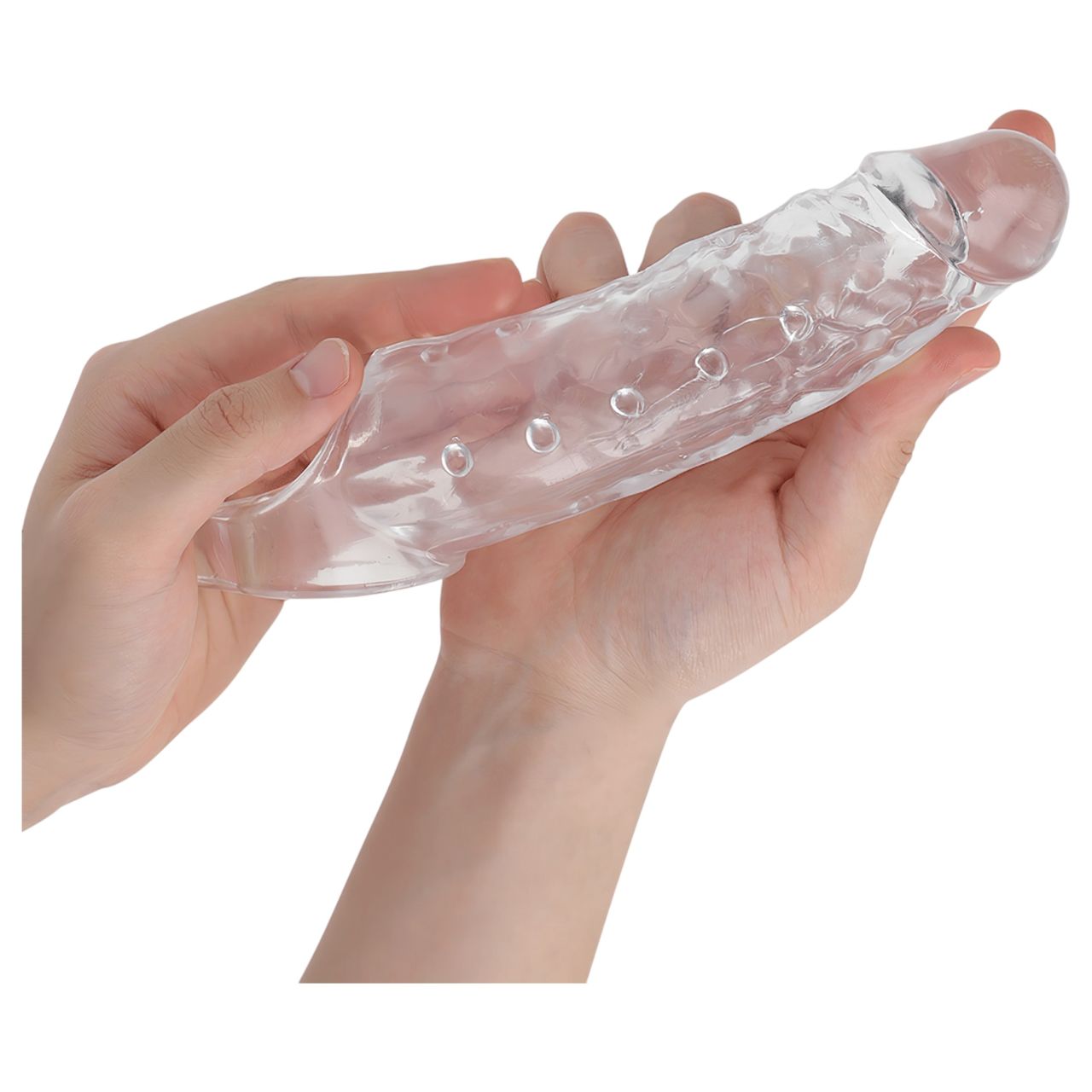 Addicted Toys - péniszköpeny heregyűrűvel - 23cm (átlátszó) Addicted Toys - péniszköpeny heregyűrűvel - 23cm (átlátszó)