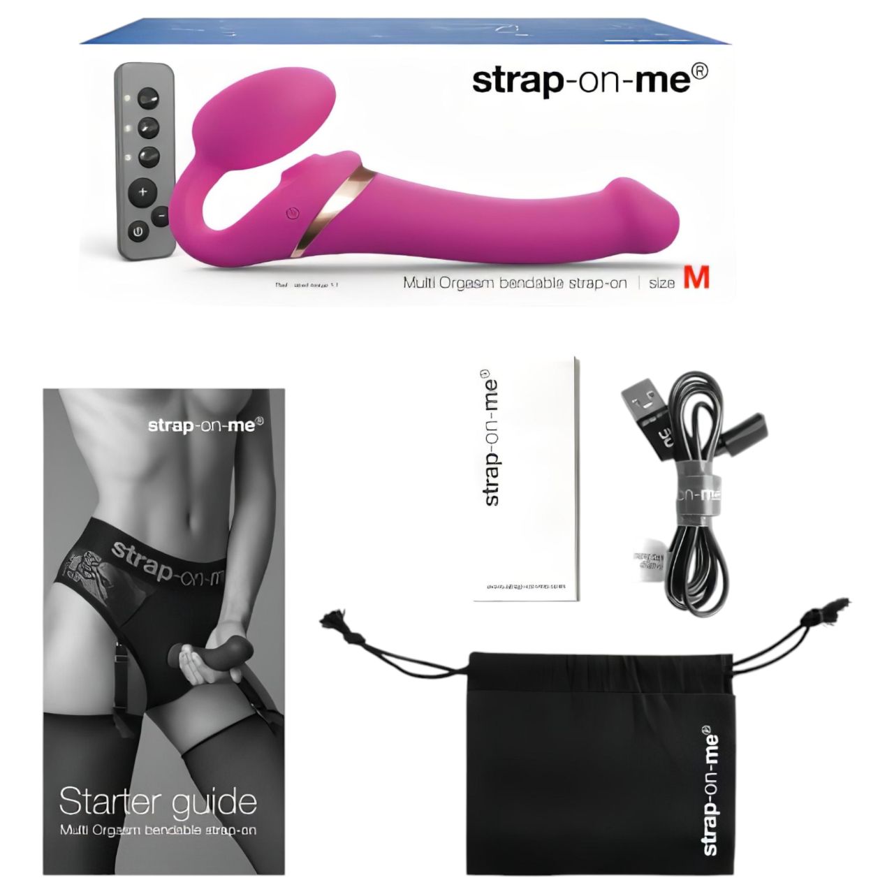 Strap-on-me M - felcsatolható, léghullámos vibrátor (pink) Strap-on-me M - felcsatolható, léghullámos vibrátor (pink)