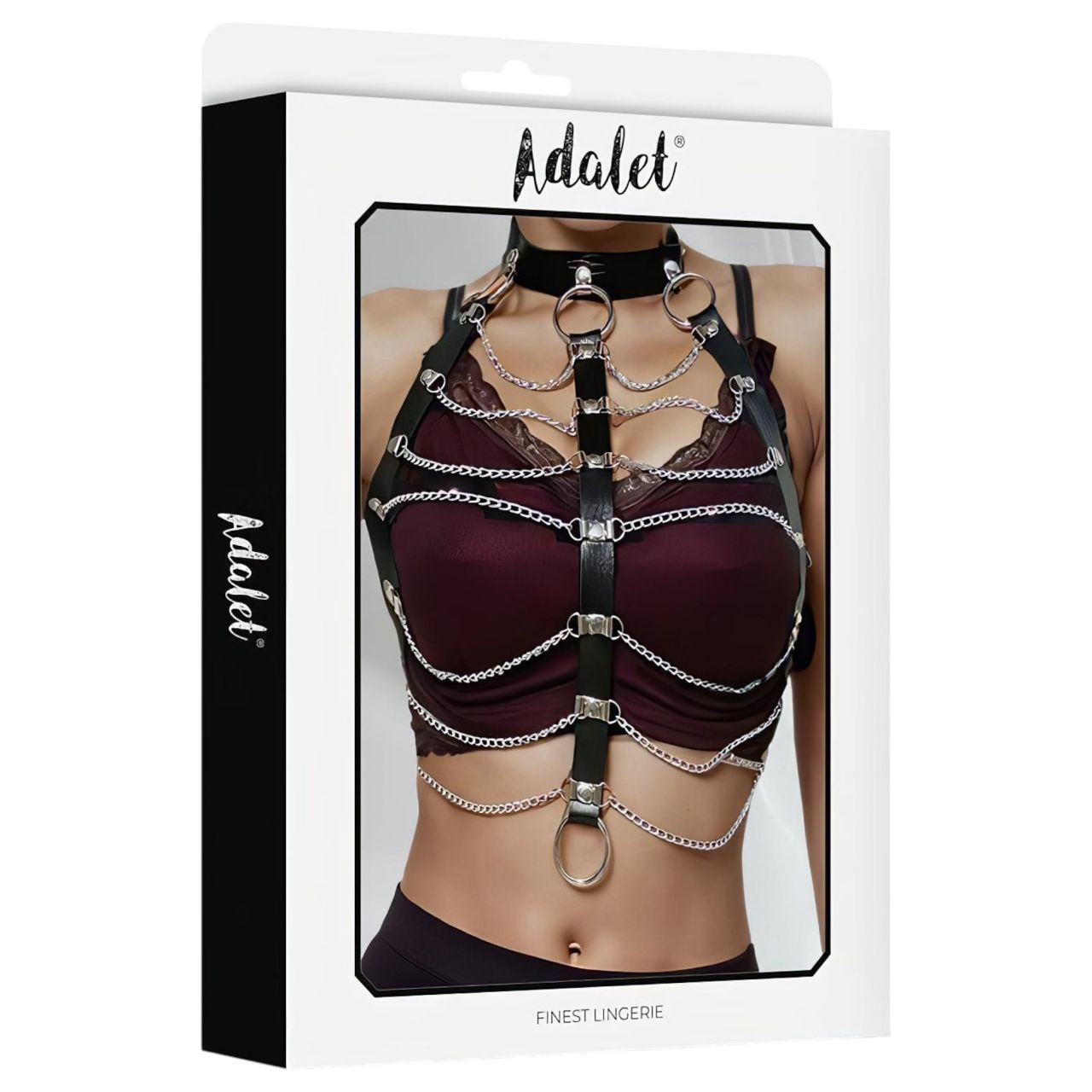 Adalet Hilda - vegán bőr láncos hám (fekete) Adalet Hilda - vegán bőr láncos hám (fekete)