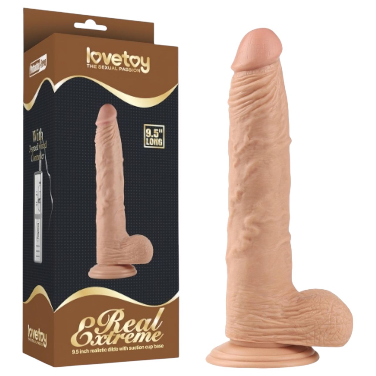 Lovetoy Real Extreme - tapadókorongos dildó - 24cm Lovetoy Real Extreme - tapadókorongos dildó - 24cm
