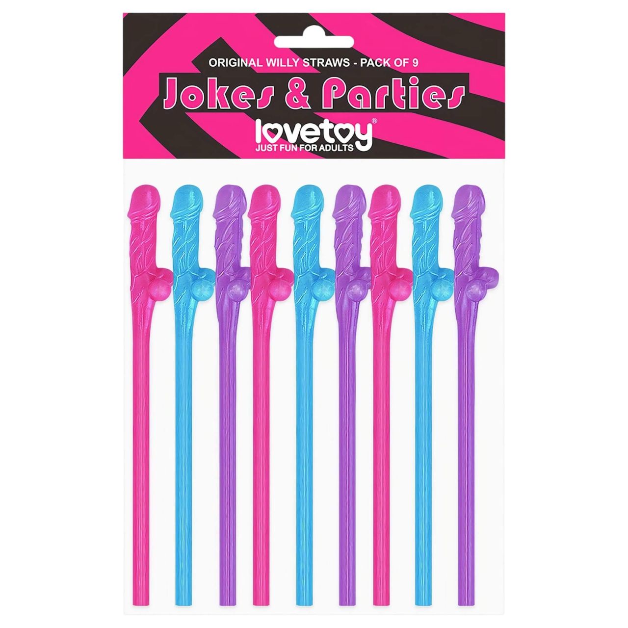Lovetoy - realisztikus pénisz szívószál (pink-kék-lila) Lovetoy - realisztikus pénisz szívószál (pink-kék-lila)