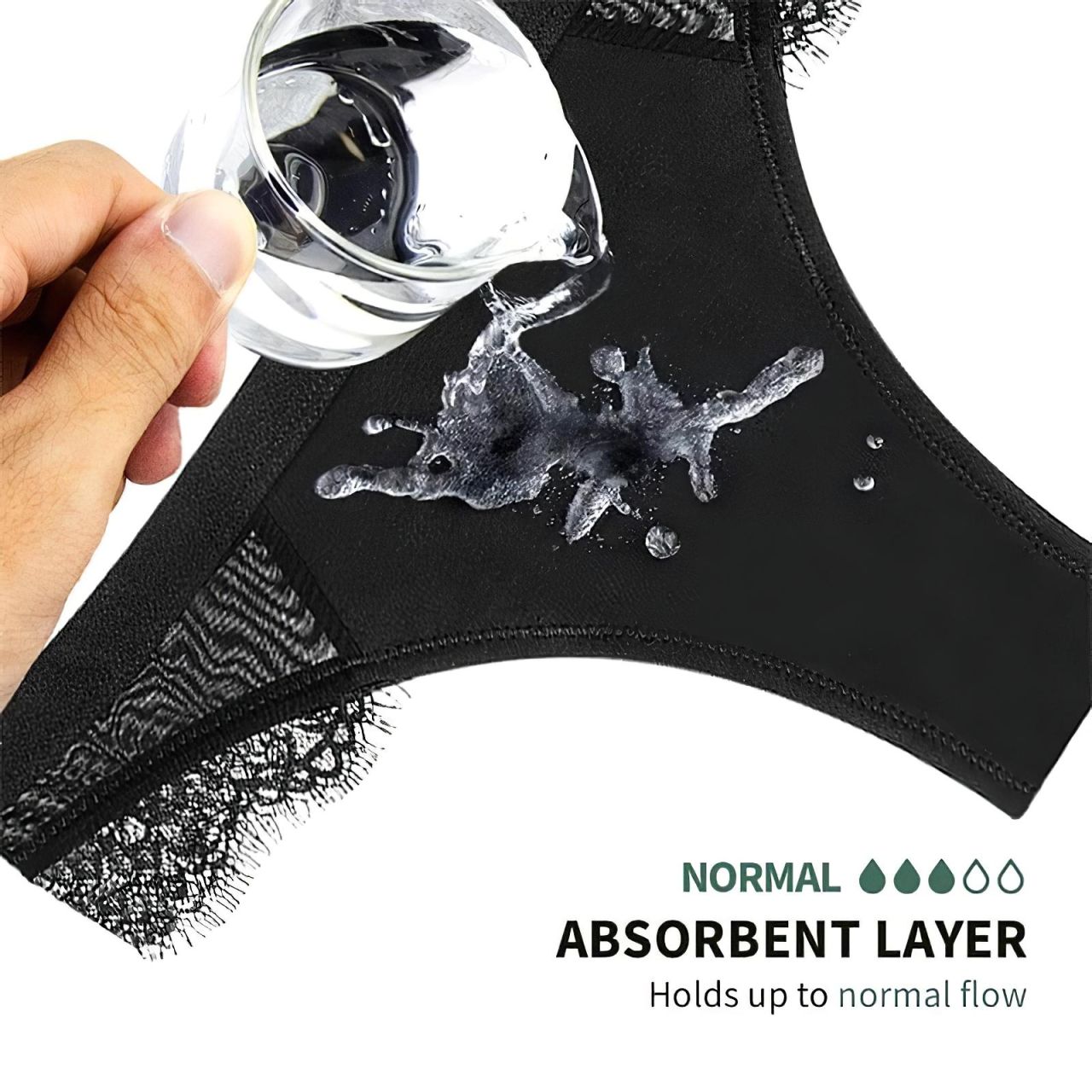 Adalet Flora Normal - menstruációs bugyi (fekete) Adalet Flora Normal - menstruációs bugyi (fekete)