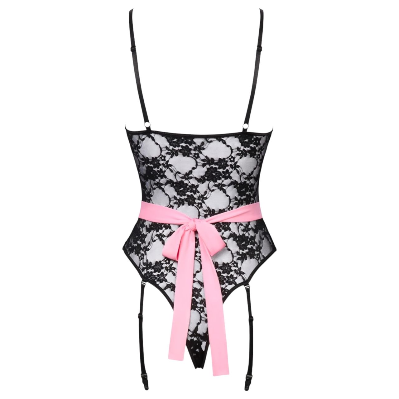 Cottelli - átlátszó szobalány jelmez (fekete-pink) Cottelli - átlátszó szobalány jelmez (fekete-pink)