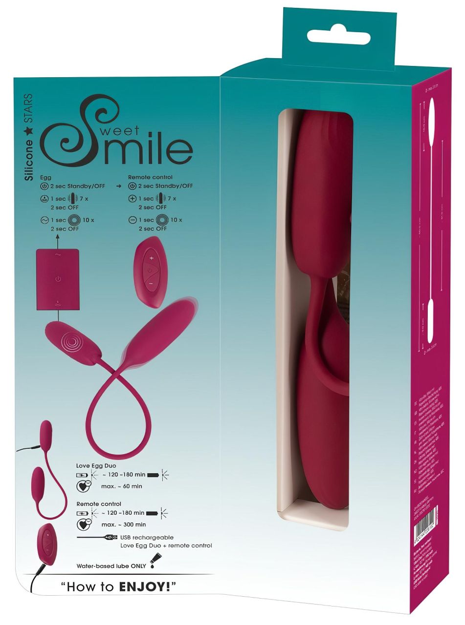 Smile Love Egg Duo - vibrációs tojás (popsi+punci) Smile Love Egg Duo - vibrációs tojás (popsi+punci)