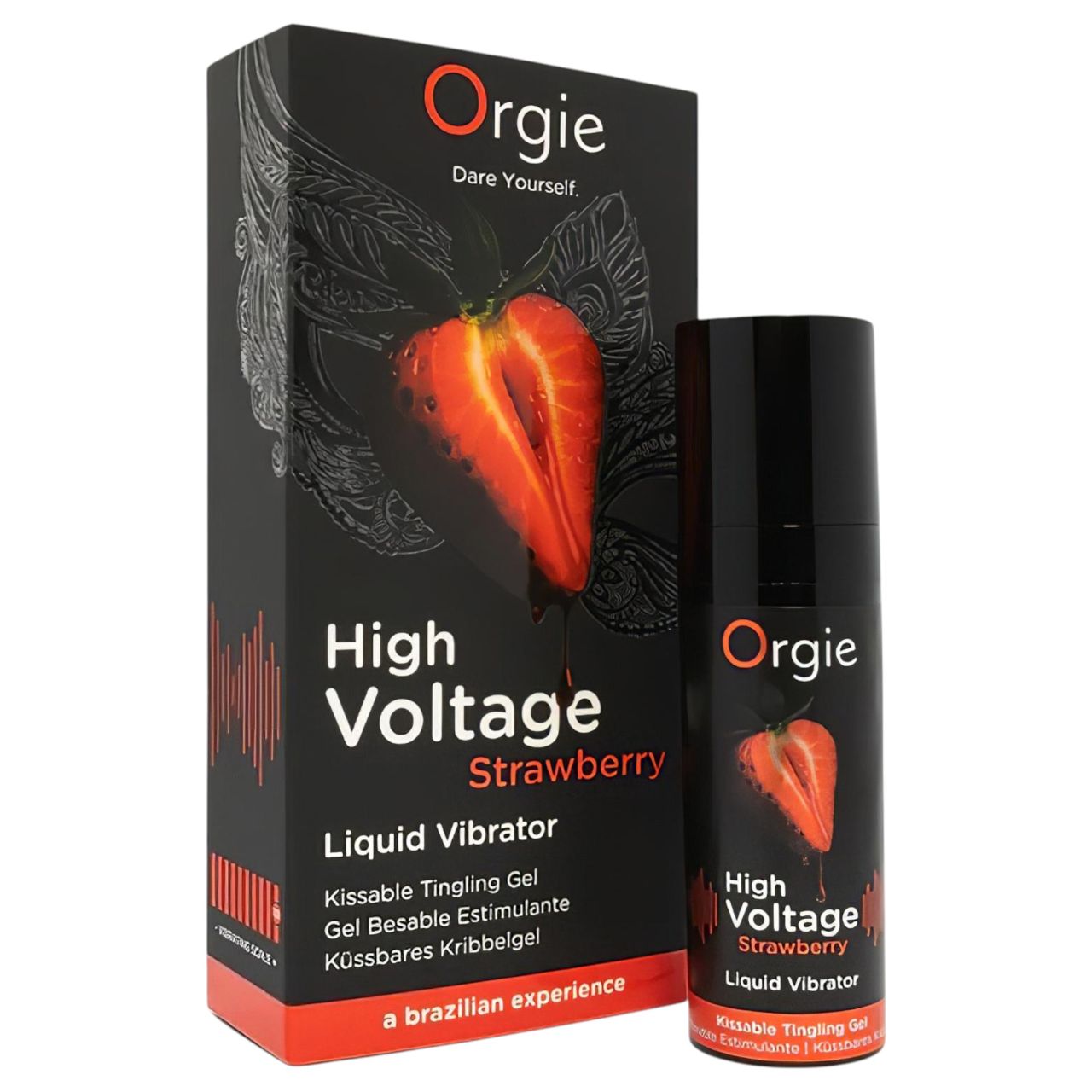Orgie High Voltage - folyékony vibrátor - eper (15ml)