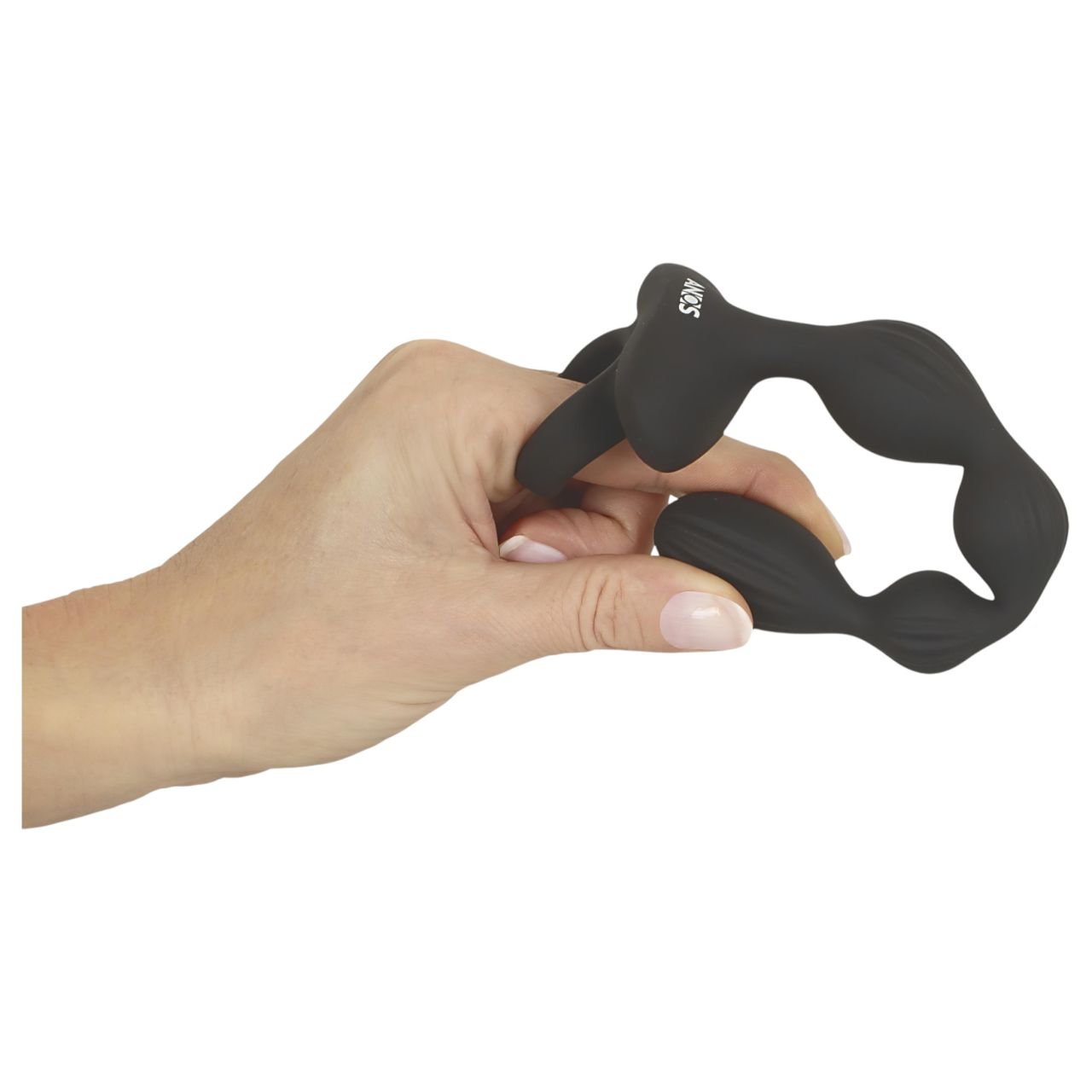 Anos - 2 motoros anál vibrátor mozgó golyókkal (fekete)