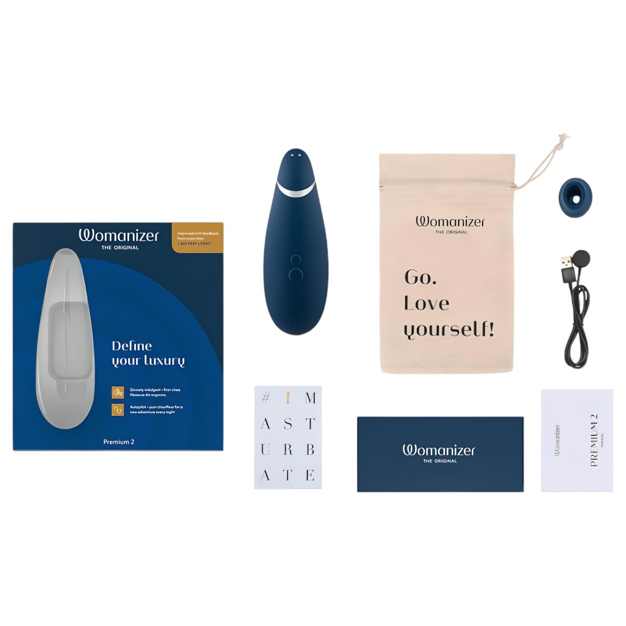 Womanizer Premium 2 - léghullámos csiklóizgató (kék) Womanizer Premium 2 - léghullámos csiklóizgató (kék)