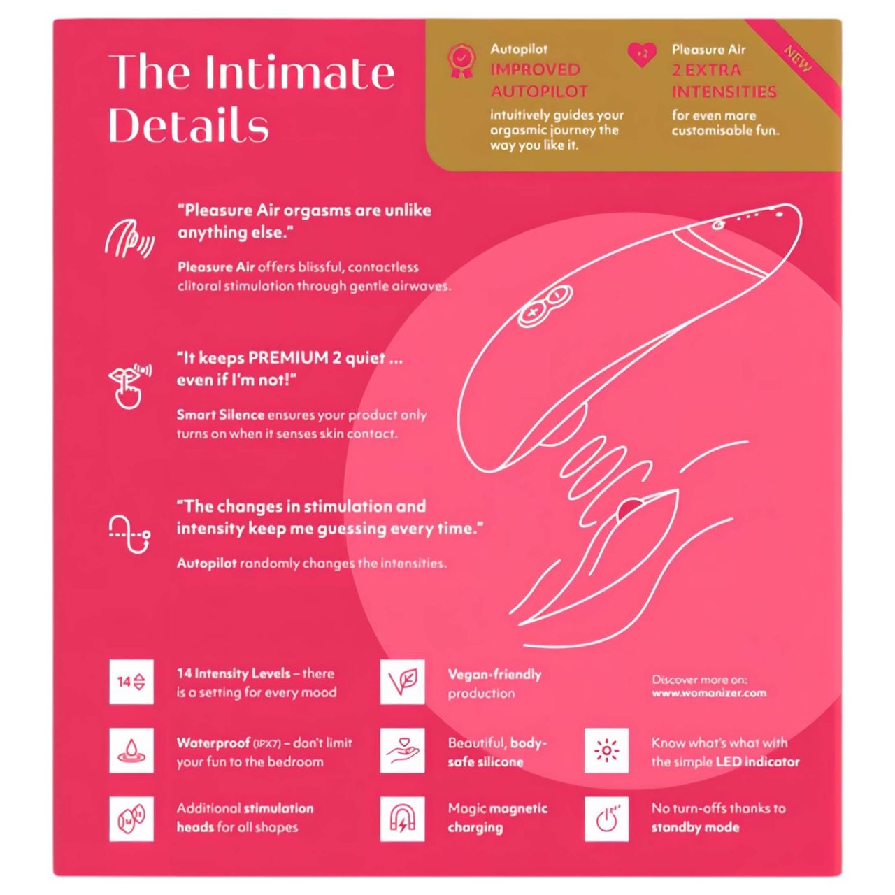 Womanizer Premium 2 - léghullámos csiklóizgató (pink) Womanizer Premium 2 - léghullámos csiklóizgató (pink)