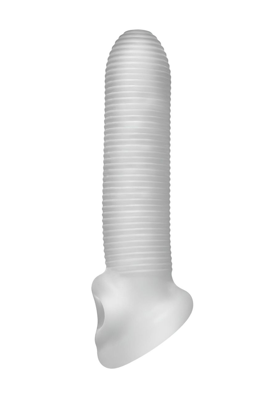 Fat Boy Micro Ribbed - péniszköpeny (17cm) - fehér Fat Boy Micro Ribbed - péniszköpeny (17cm) - fehér