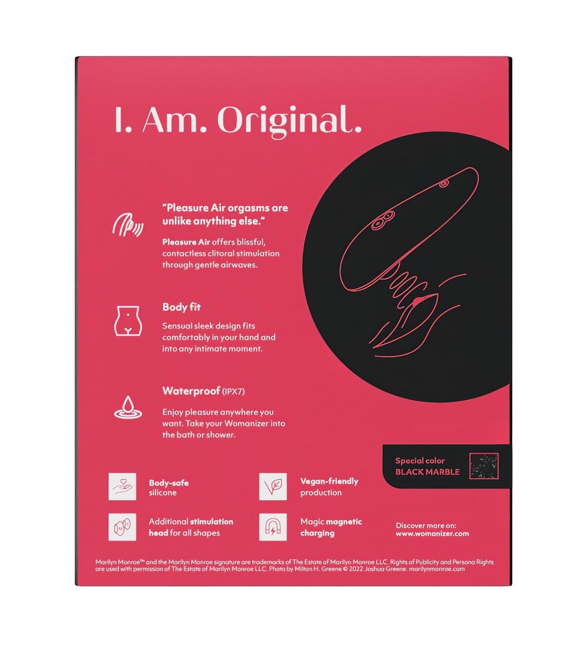 Womanizer Marilyn Monroe - léghullámos csiklóizgató (fekete) Womanizer Marilyn Monroe - léghullámos csiklóizgató (fekete)