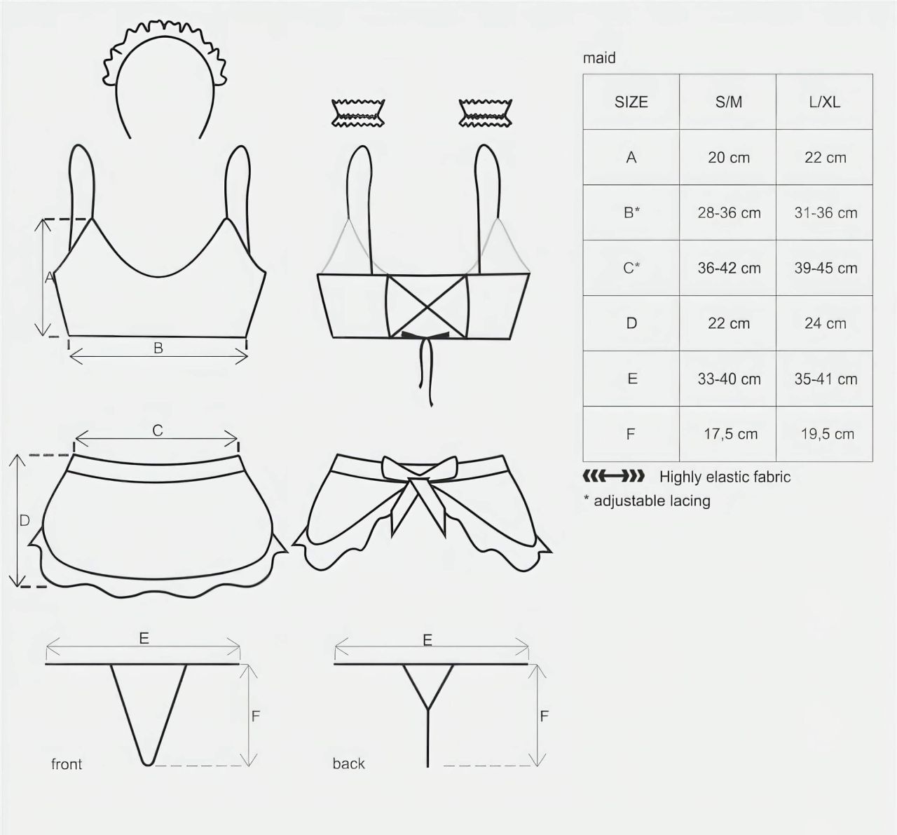 Obsessive Maid - szobalány jelmez szett (5 részes) Obsessive Maid - szobalány jelmez szett (5 részes)