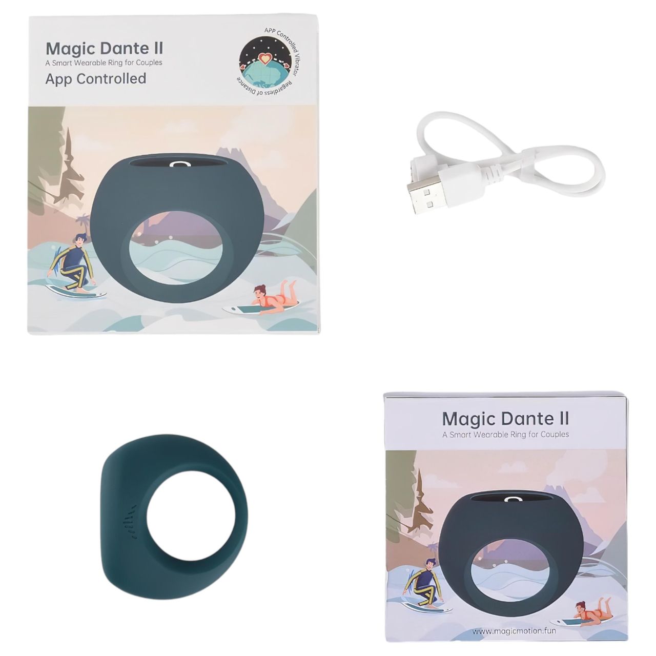 Magic Motion Dante II - okos, akkus vibrációs péniszgyűrű (kék) Magic Motion Dante II - okos, akkus vibrációs péniszgyűrű (kék)