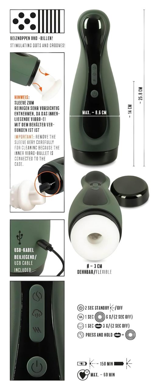 Rebel 2 Function - akkus, szívó-rezgő maszturbátor Rebel 2 Function - akkus, szívó-rezgő maszturbátor