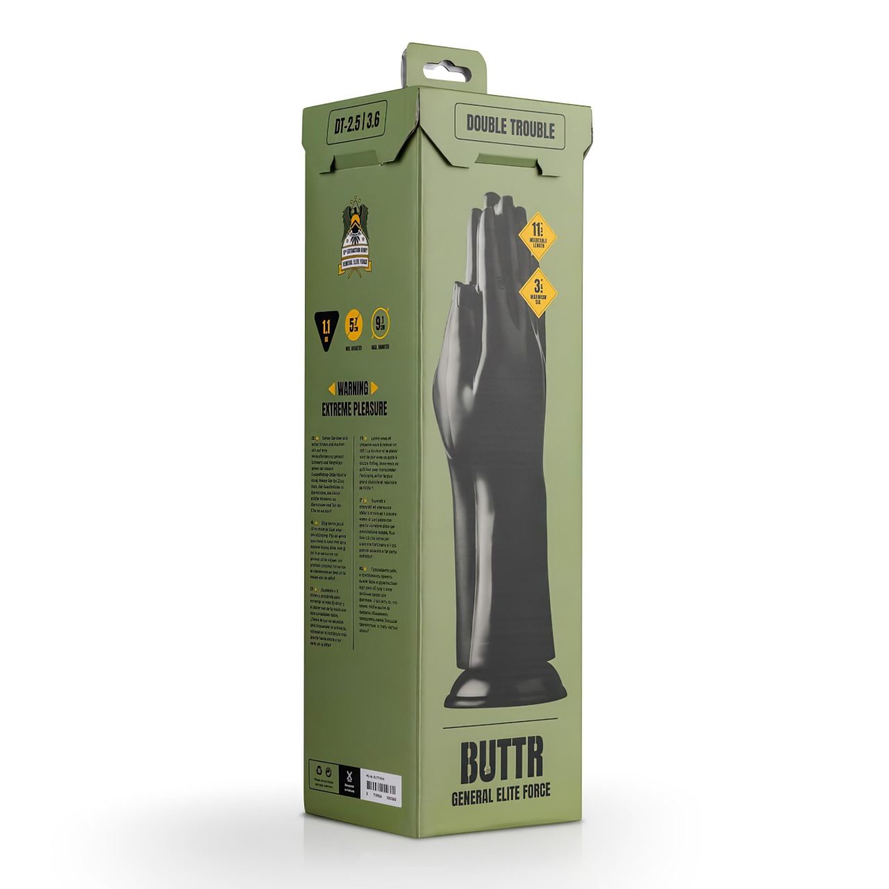 BUTTR Double Trouble - tapadókorongos fisting dildó (fekete) BUTTR Double Trouble - tapadókorongos fisting dildó (fekete)