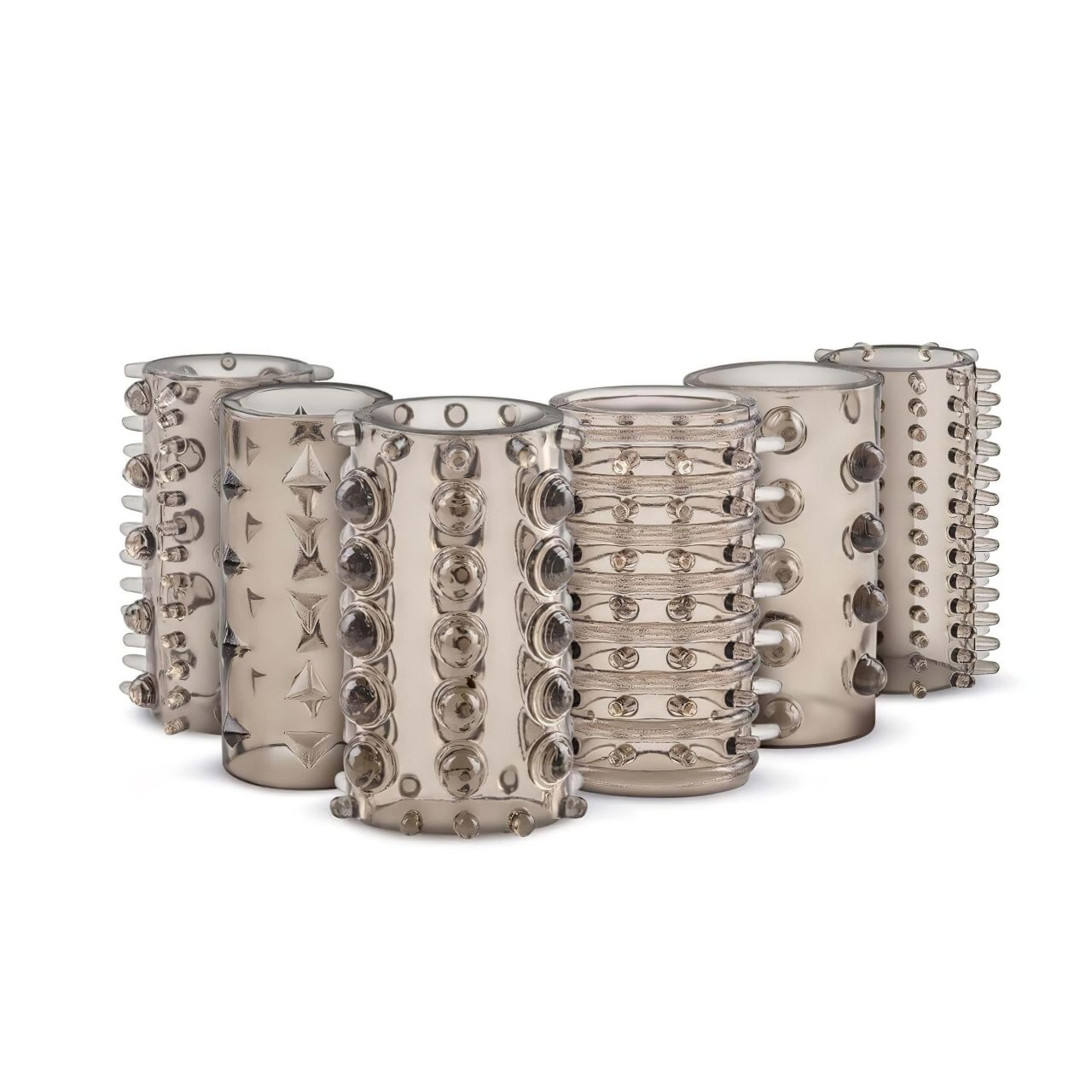 Easytoys Penis Sleeve - péniszmandzsetta szett - szürke (6db)