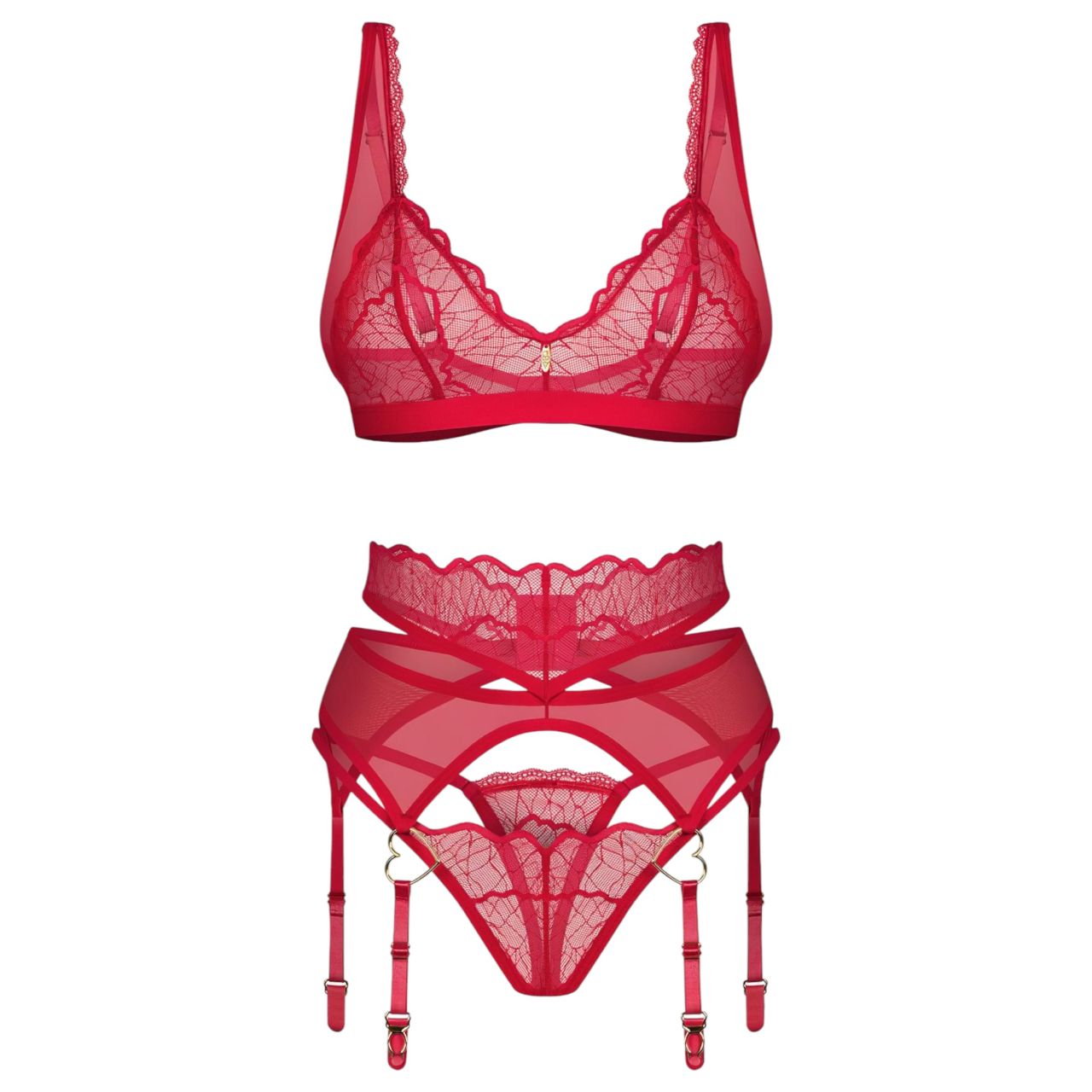 Obsessive Cupid Desir - csipkés fehérnemű szett (piros) Obsessive Cupid Desir - csipkés fehérnemű szett (piros)