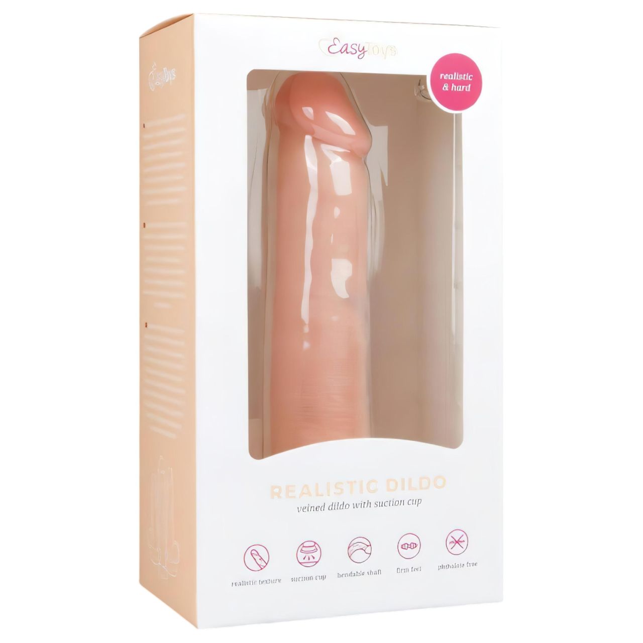 Easytoys - tapadókorongos élethű dildó (20,5cm) - natúr Easytoys - tapadókorongos élethű dildó (20,5cm) - natúr