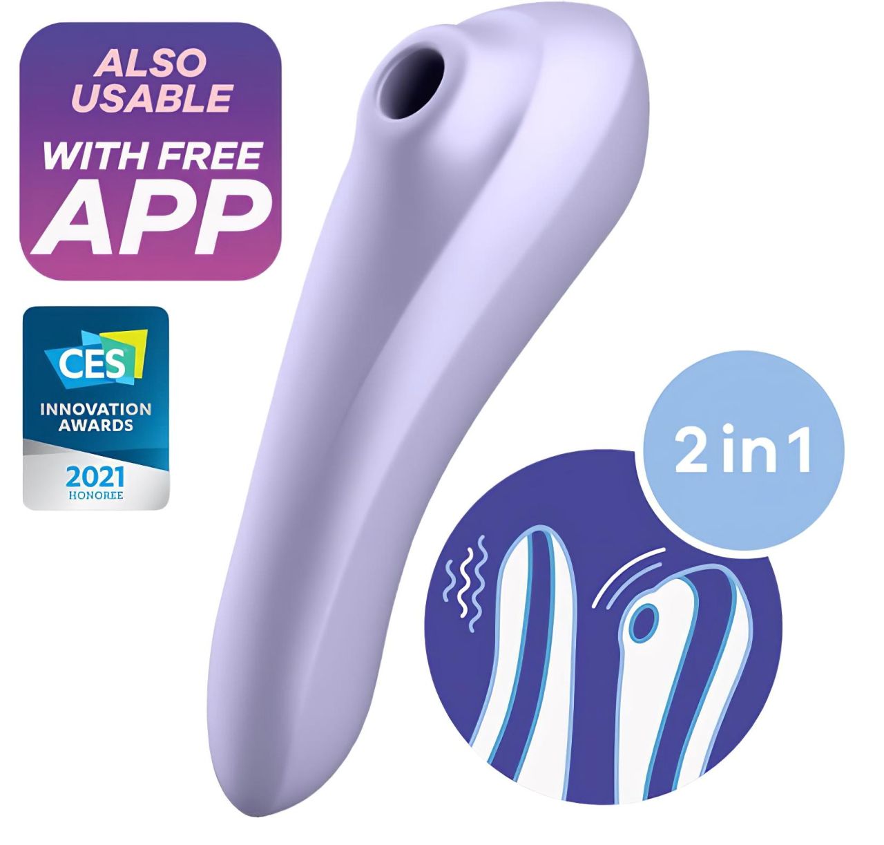 Satisfyer Dual Pleasure - okos léghullámos 2in1 vibrátor (lila) Satisfyer Dual Pleasure - okos léghullámos 2in1 vibrátor (lila)