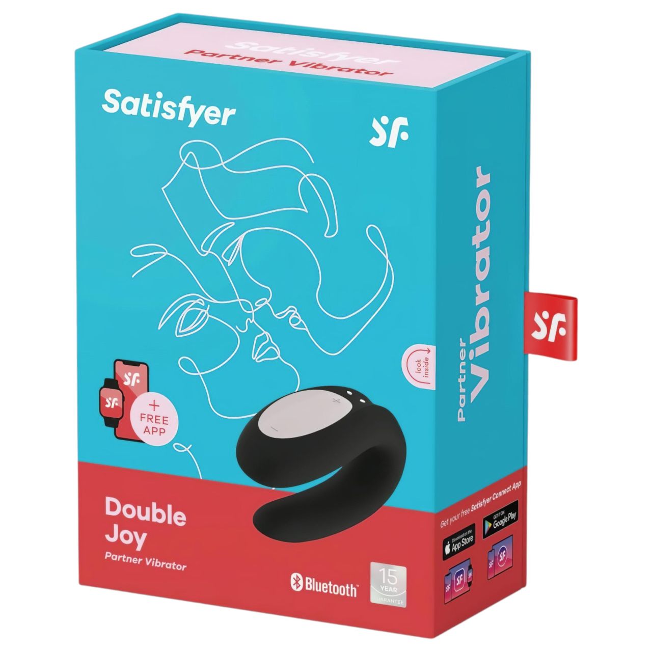 Satisfyer Double Joy - okos vízálló párvibrátor (fekete) Satisfyer Double Joy - okos vízálló párvibrátor (fekete)