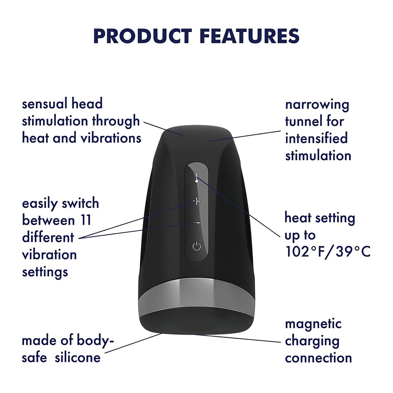 Satisfyer Men Heat Vibration - melegítő makkvibrátor (fekete)