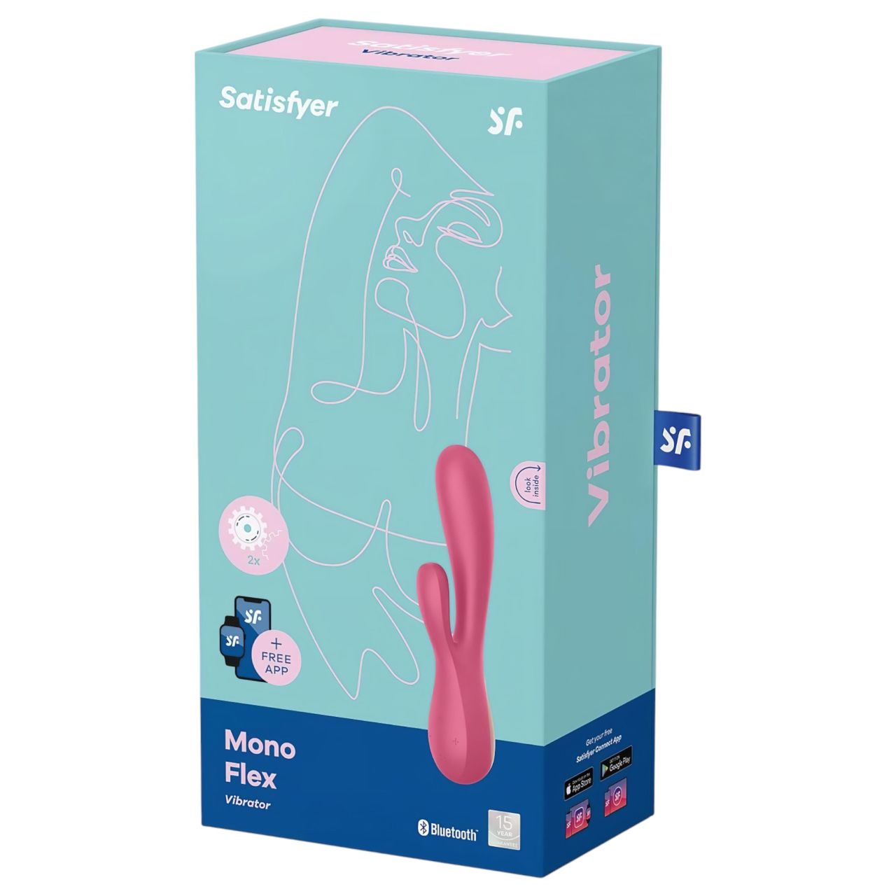 Satisfyer Mono Flex - okos vízálló vibrátor (piros) Satisfyer Mono Flex - okos vízálló vibrátor (piros)