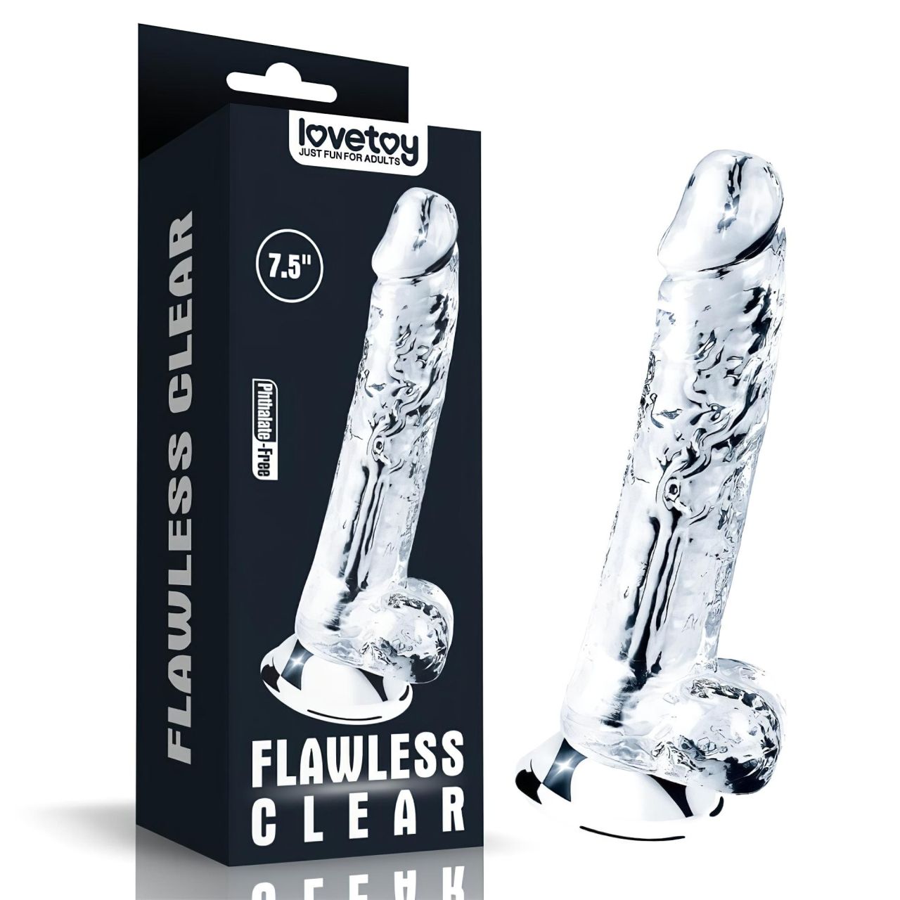Lovetoy Flawless Clear - tapadókorongos dildó - 19cm (átlátszó) Lovetoy Flawless Clear - tapadókorongos dildó - 19cm (átlátszó)