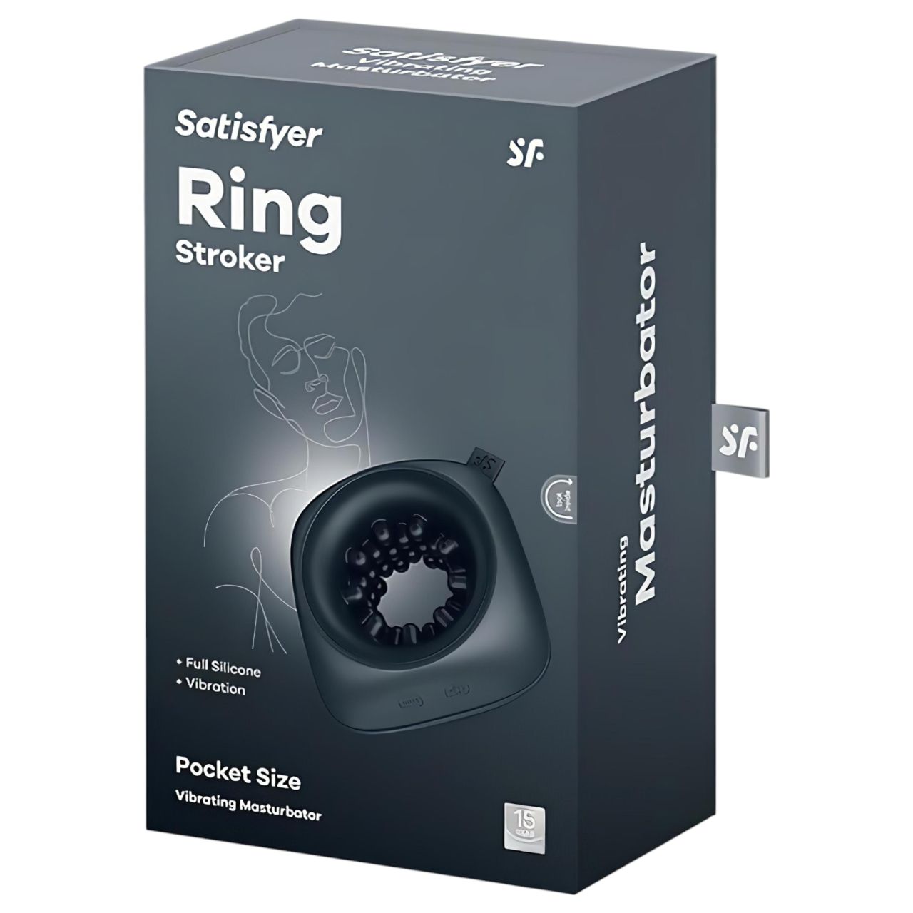 Satisfyer Ring Stroker - akkus, vibrációs maszturbátor (fekete) Satisfyer Ring Stroker - akkus, vibrációs maszturbátor (fekete)