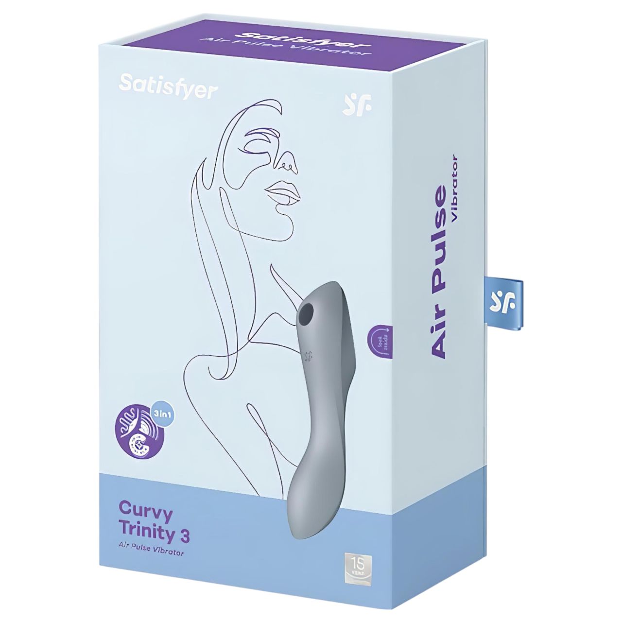 Satisfyer Curvy Trinity 3 - léghullámos 2in1 vibrátor (szürke) Satisfyer Curvy Trinity 3 - léghullámos 2in1 vibrátor (szürke)