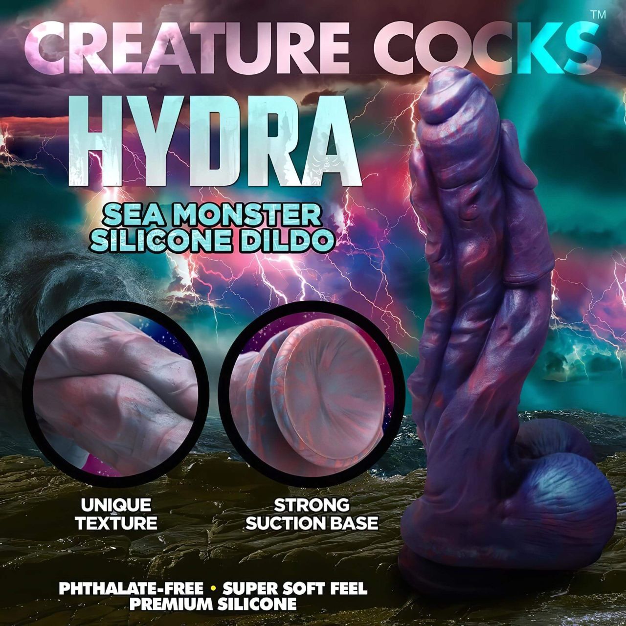 Creature Cocks Hydra - szilikon dildó - 27cm (lila) Creature Cocks Hydra - szilikon dildó - 27cm (lila)